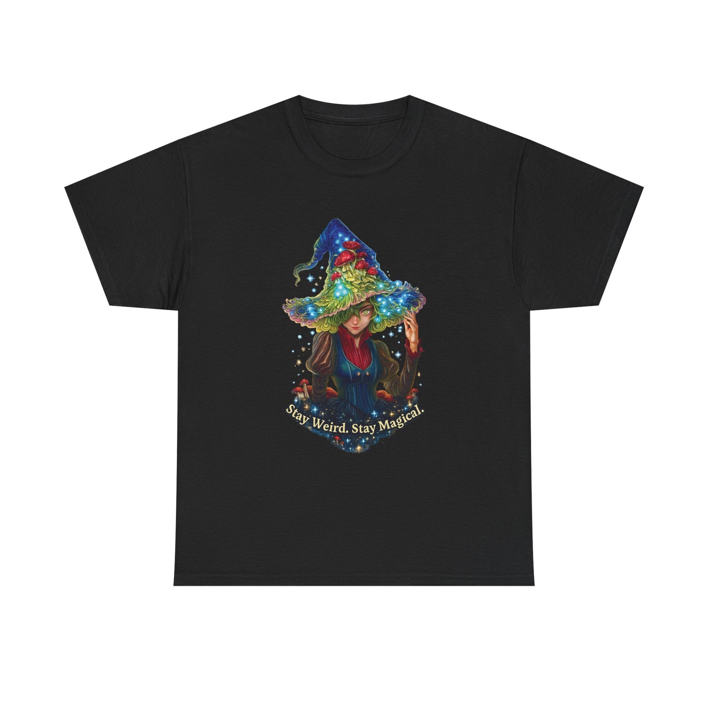 Witchy Graphic Tee – "Stay Weird, Stay Magical" Cotton T‑Shirt
