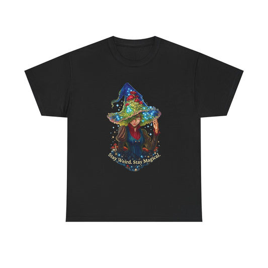 Witchy Graphic Tee – "Stay Weird, Stay Magical" Cotton T‑Shirt
