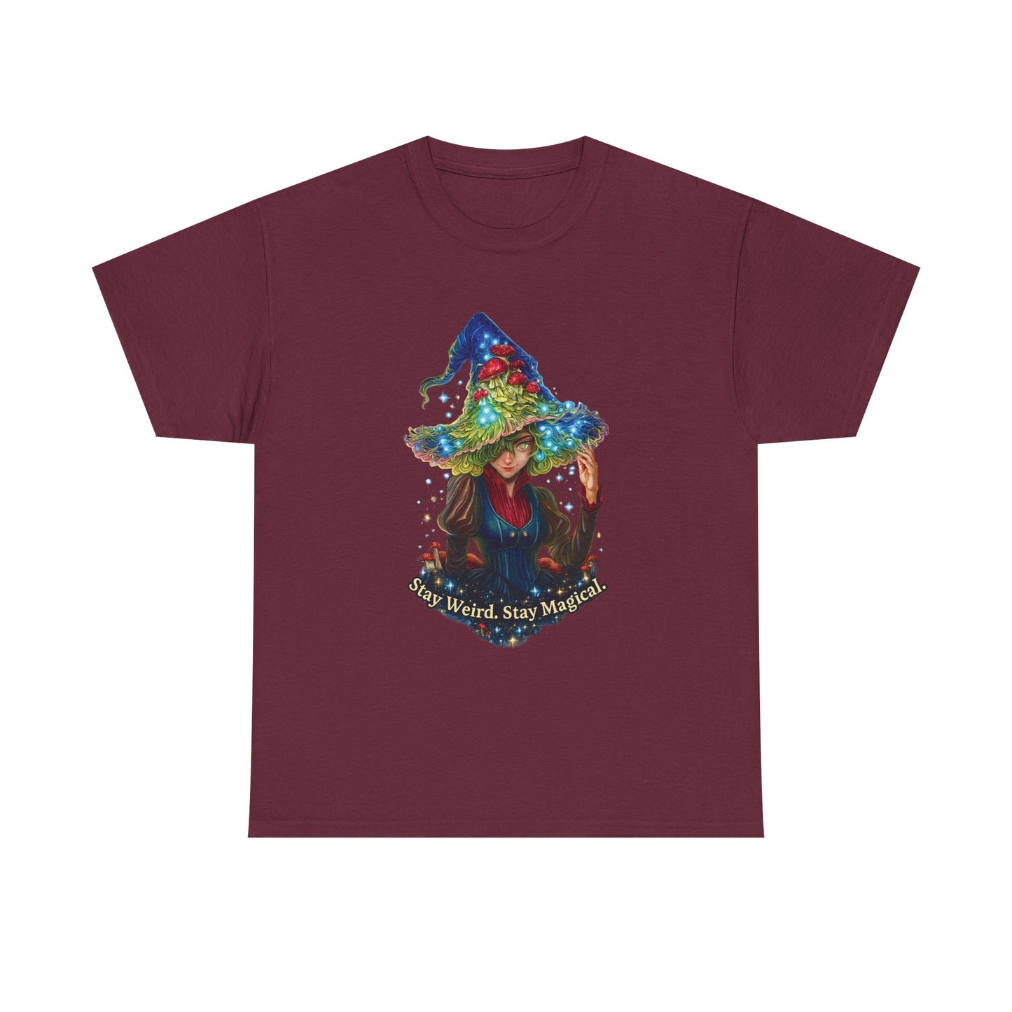 Witchy Graphic Tee – "Stay Weird, Stay Magical" Cotton T‑Shirt