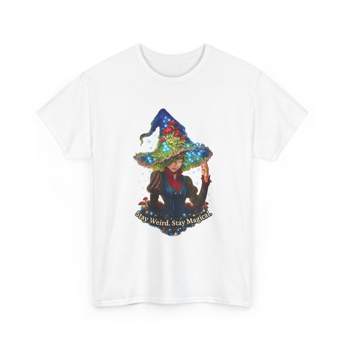 Witchy Graphic Tee – "Stay Weird, Stay Magical" Cotton T‑Shirt