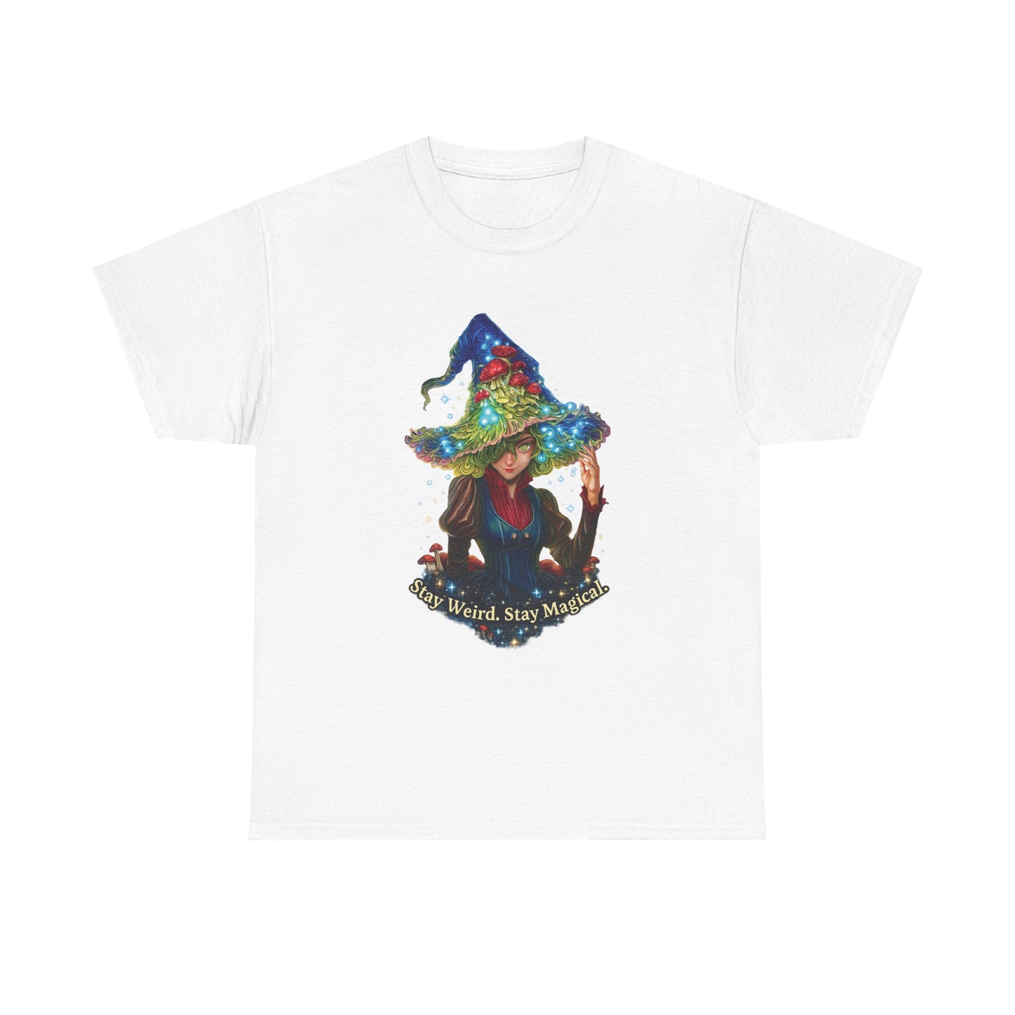 Witchy Graphic Tee – "Stay Weird, Stay Magical" Cotton T‑Shirt