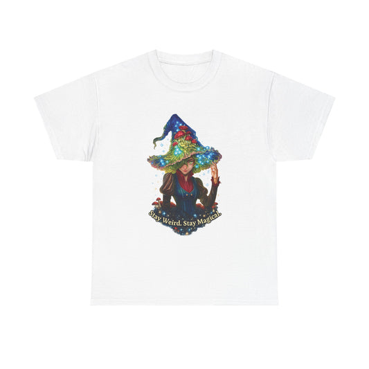Witchy Graphic Tee – "Stay Weird, Stay Magical" Cotton T‑Shirt