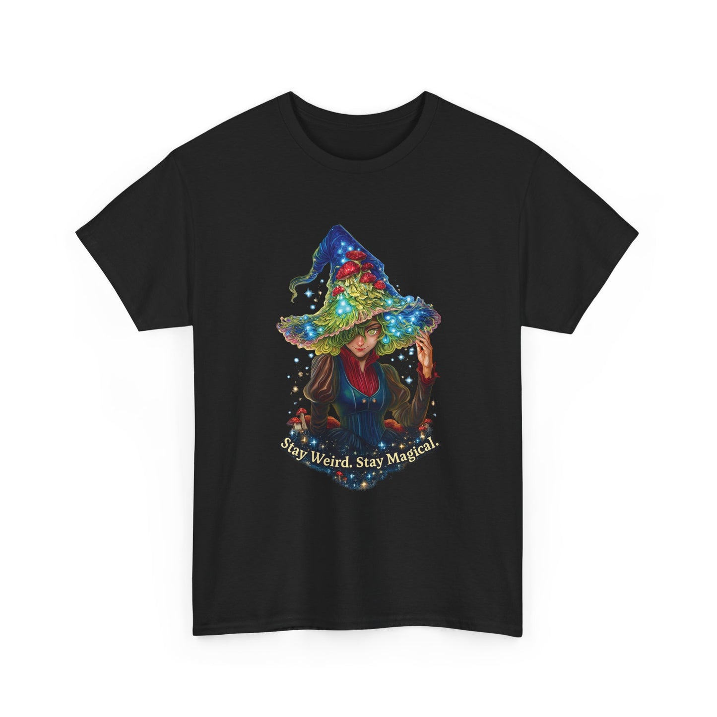 Witchy Graphic Tee – "Stay Weird, Stay Magical" Cotton T‑Shirt