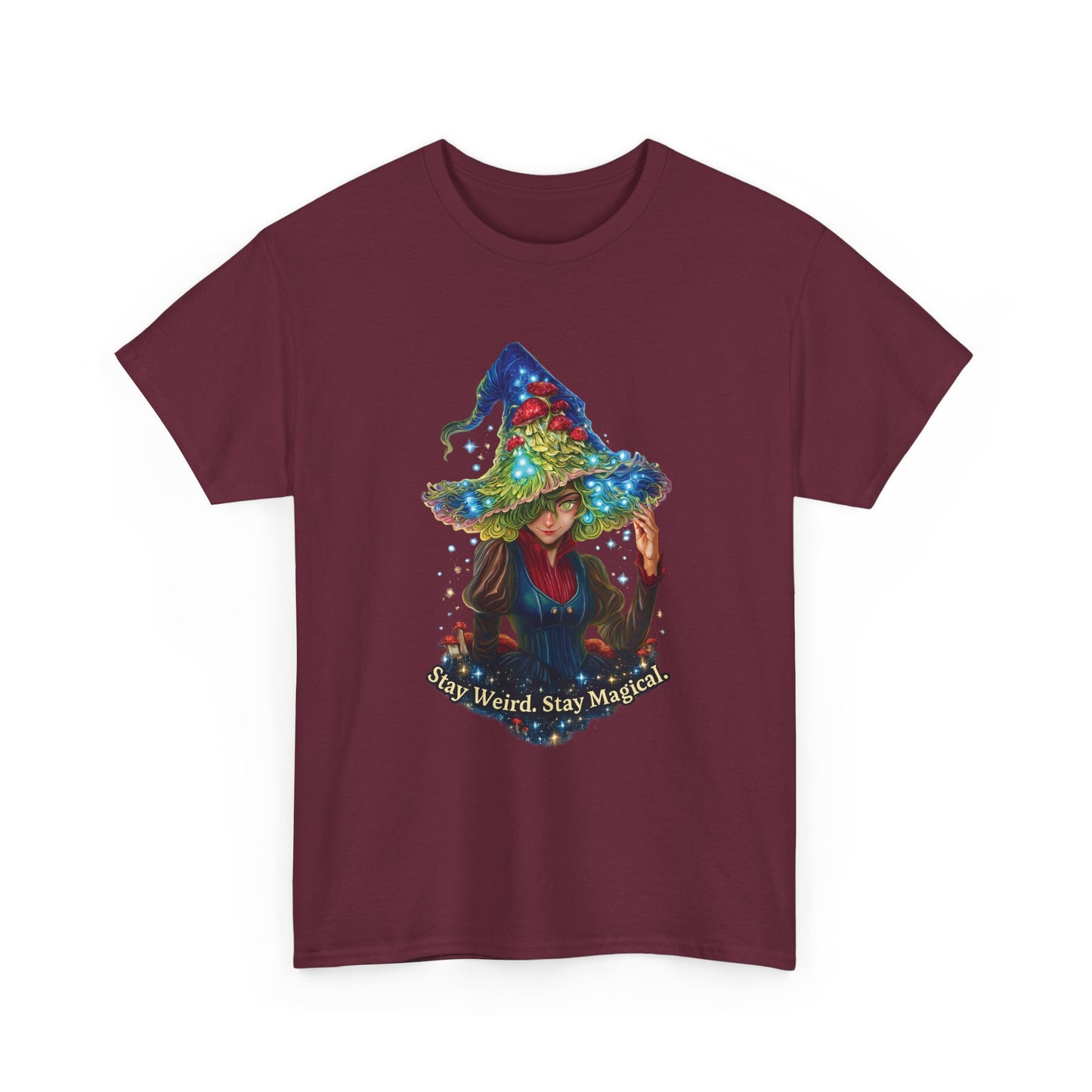 Witchy Graphic Tee – "Stay Weird, Stay Magical" Cotton T‑Shirt