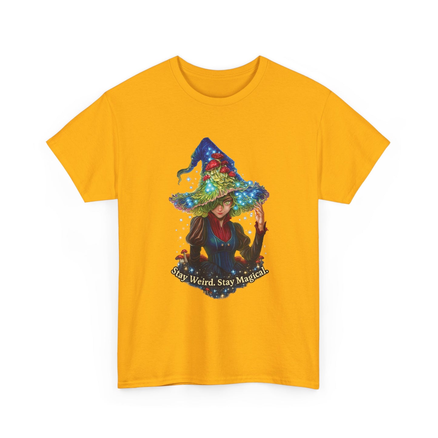 Witchy Graphic Tee – "Stay Weird, Stay Magical" Cotton T‑Shirt